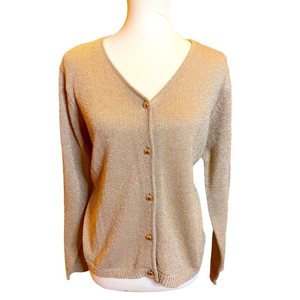 NWOT Gold Threaded Cardigan by Amanda Smith